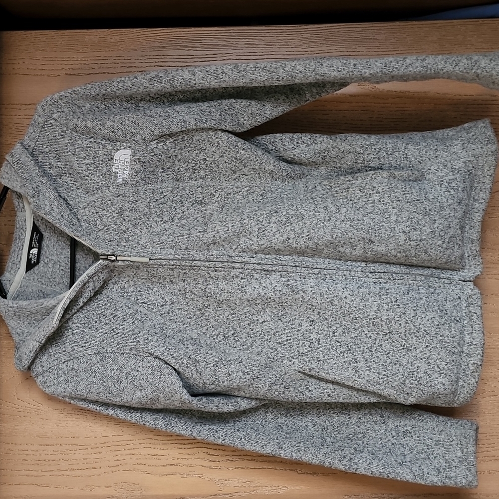 Heather gray North Face zip up hoodie size small
